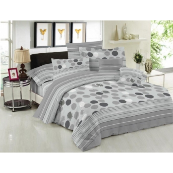 Παπλωματοθήκη Polycotton Υπέρδιπλη 220x240εκ. Bubbles Grey 7000672-44