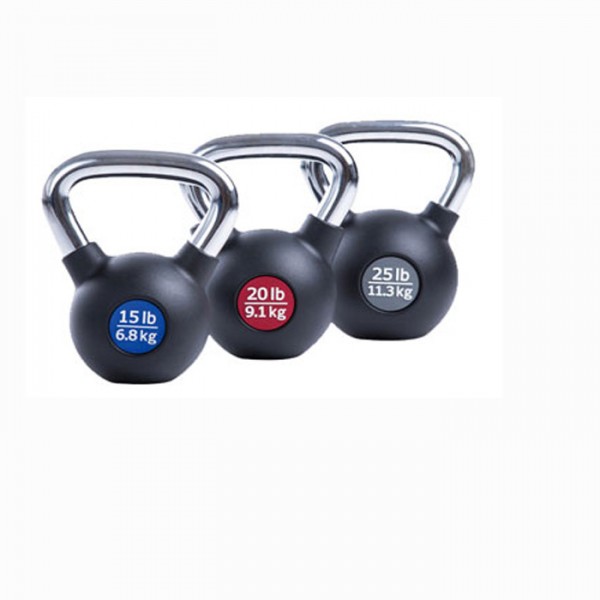 Viking C-628 Rubber Kettlebell Λαβή Χρωμίου 16kg