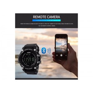 Smart Watch SKMEI 1227 BLACK ρολόι με Βηματομετρητή και Bluetooth χειρός ανδρικό  Ανδρας